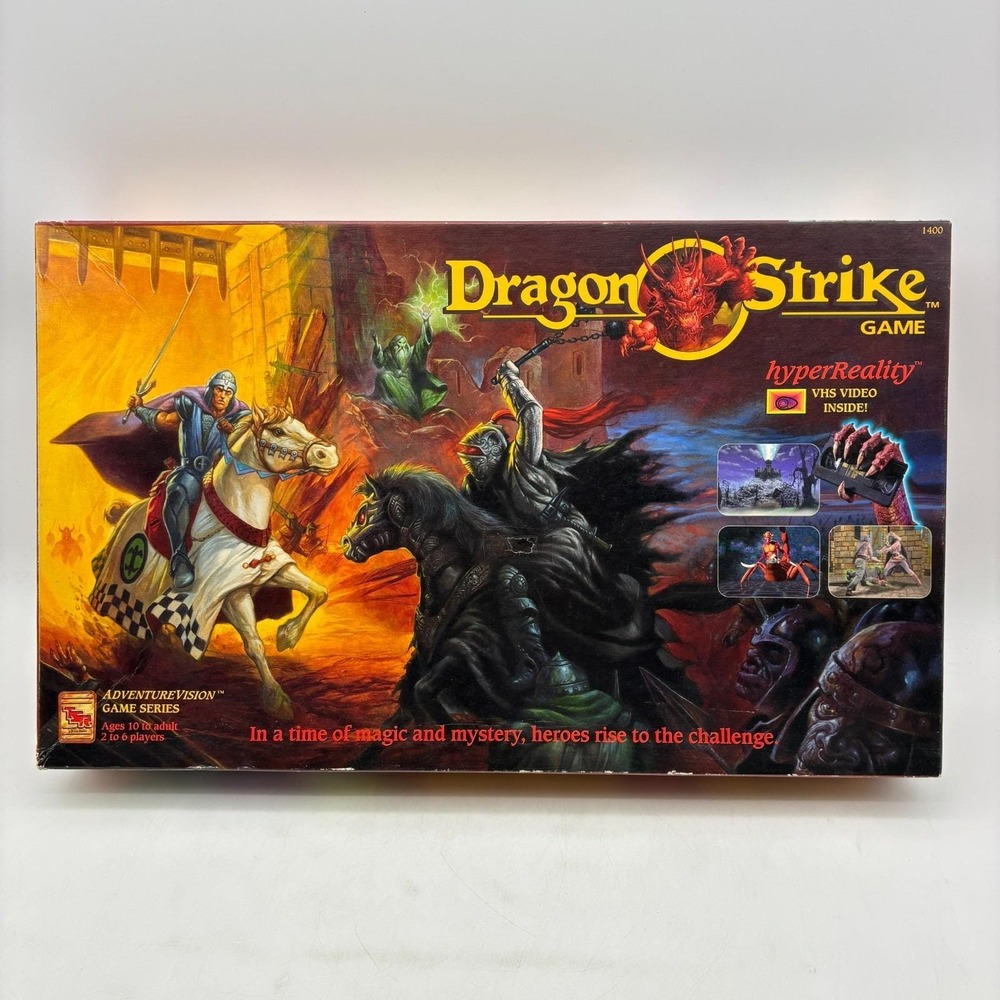 1993 Dragon Strike Board Game TSR 1400 D&D Fantasy Incomplete No VHS